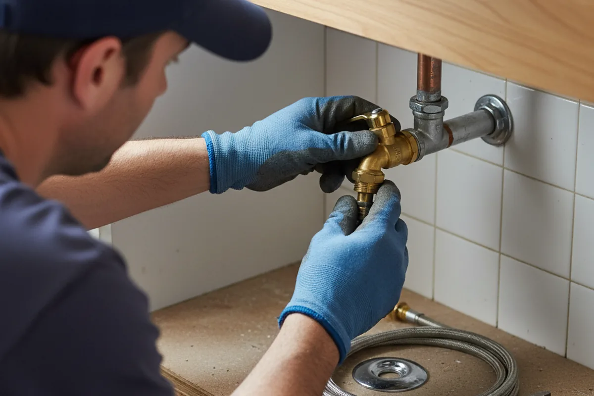 Shutoff valve and fitting work during Emergency Plumbing in Leburn